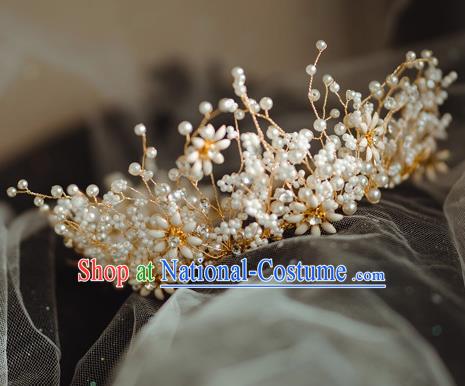 Handmade Wedding Beads Royal Crown Princess Bride Hair Accessories for Women