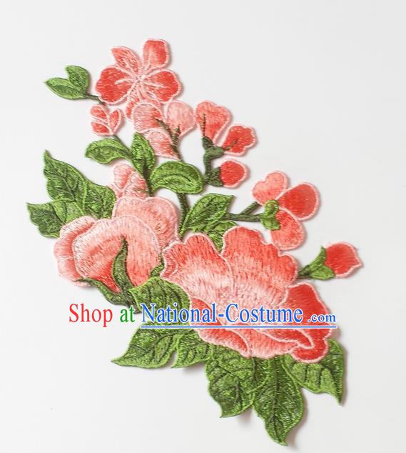 Chinese Traditional Embroidery Watermelon Red Plum Flowers Applique Embroidered Patches Embroidering Cloth Accessories