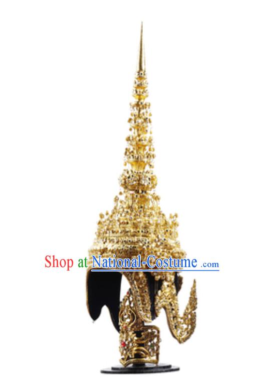 Traditional Thailand Crown Classical Tower Headdress Handmade Thai Hat