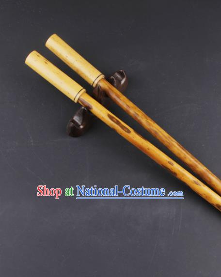 The Four Treasures of Study Mottled Bamboo Writing Brushes Chinese Calligraphy Weasel Hair Brush Pen