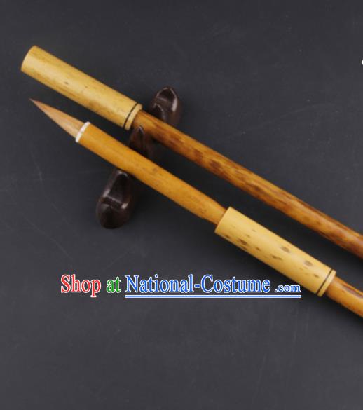 The Four Treasures of Study Mottled Bamboo Writing Brushes Chinese Calligraphy Weasel Hair Brush Pen