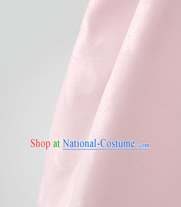 Korean Traditional Wedding Light Yellow Blouse and Pink Dress Korea Fashion Bride Costumes Hanbok Apparels for Women