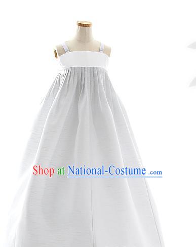 Korean Bride Mother Beige Blouse and Grey Dress Korea Fashion Costumes Traditional Hanbok Festival Apparels for Women