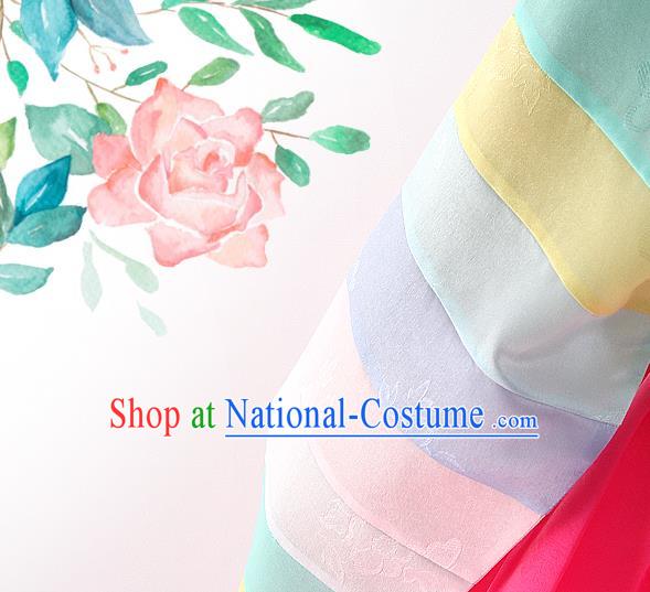 Korean Bride Hanbok Pink Blouse and Rosy Dress Korea Fashion Wedding Costumes Traditional Festival Apparels for Women