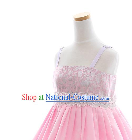 Korean Bride Hanbok Blue Blouse and Pink Dress Korea Fashion Wedding Costumes Traditional Festival Apparels for Women