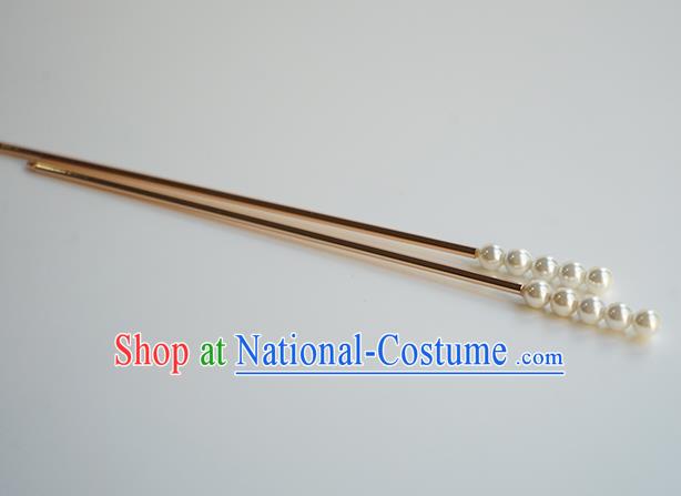 Chinese Hanfu Classical Hair Accessories Handmade Ancient Princess Pearls Hairpins for Women