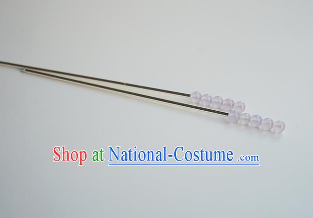 Chinese Hanfu Classical Hair Accessories Handmade Ancient Princess Lilac Beads Hairpins for Women