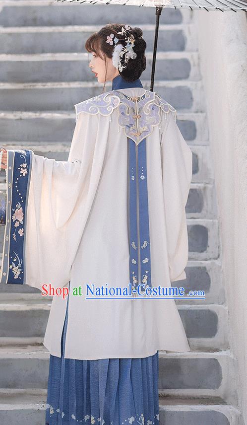 Ancient Chinese Royal Princess Embroidered Gown with Collar and Skirt Traditional Ming Dynasty Costumes Hanfu Apparels