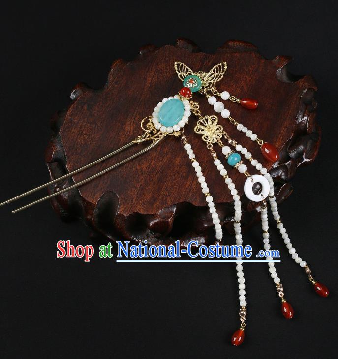 Chinese Classical Ming Dynasty Princess Tassel Hair Clips Hair Accessories Handmade Ancient Court Hanfu Hairpins for Women