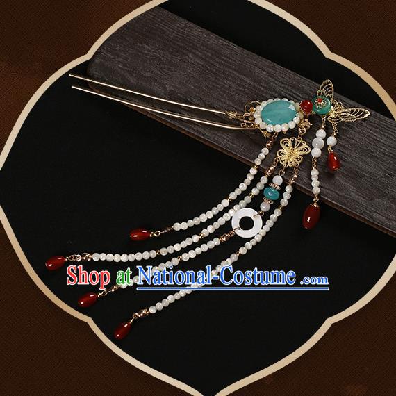 Chinese Classical Ming Dynasty Princess Tassel Hair Clips Hair Accessories Handmade Ancient Court Hanfu Hairpins for Women