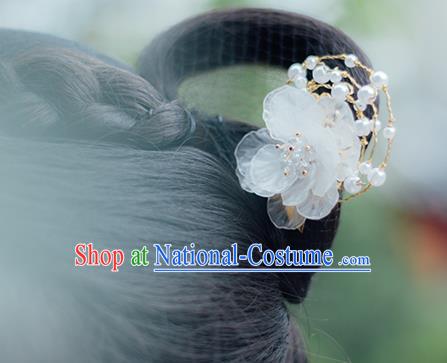 Chinese Classical Silk Flowers Hair Clip Hanfu Hair Accessories Handmade Ancient Princess Hairpin for Women