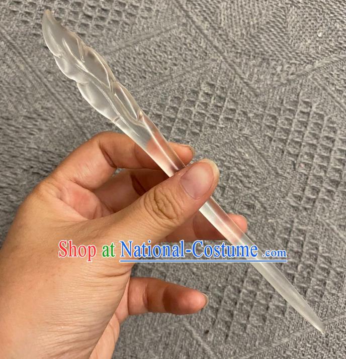 Chinese Classical Resin Hair Clip Women Hanfu Hair Accessories Handmade Ancient Carving Leaf Hairpins