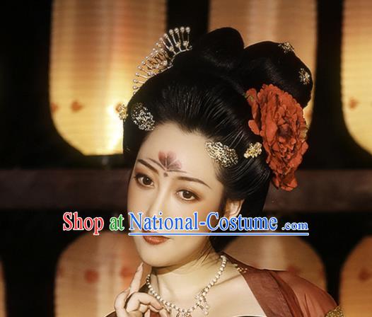 Chinese Classical Ancient Imperial Concubine Hairpins Women Hanfu Hair Accessories Handmade Tang Dynasty Court Hair Clips Full Set