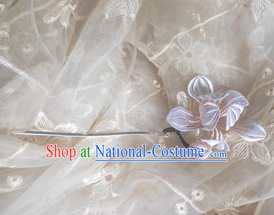 Chinese Ancient Princess Hairpins Hair Accessories Handmade Hanfu Silk Yulan Magnolia Hair Stick