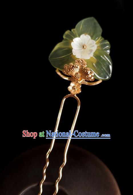 Chinese Ancient Royal Princess Hairpins Hair Accessories Handmade Ming Dynasty Hanfu Jade Bougainvillea Hair Stick