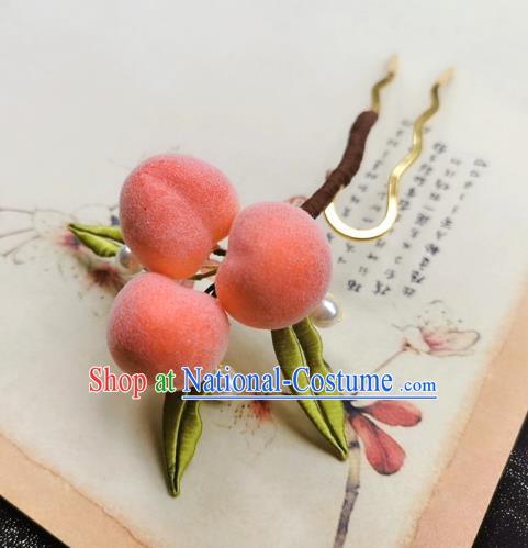 Chinese Ming Dynasty Peaches Hair Stick Handmade Hair Accessories Hanfu Ancient Young Lady Hairpins