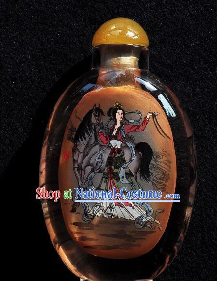 Chinese Handmade Snuff Bottle Traditional Inside Painting Beauty Horse Snuff Bottles Artware