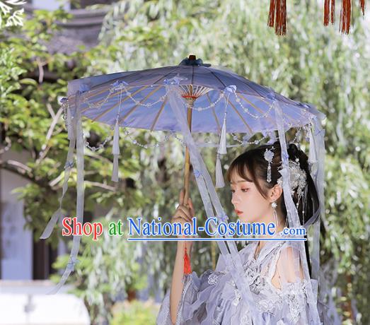 Chinese Hanfu Umbrella Oil Paper Umbrella Stage Performance Ribbons Umbrella