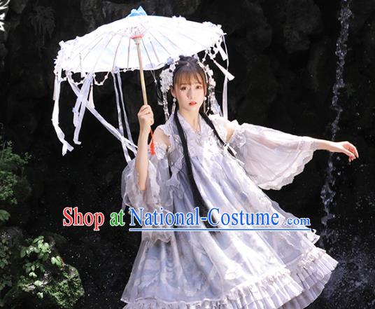 Chinese Hanfu Umbrella Oil Paper Umbrella Stage Performance Ribbons Umbrella