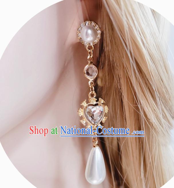 Handmade Baroque Crystal Earrings Renaissance Retro Accessories Europe Court Princess Eardrop