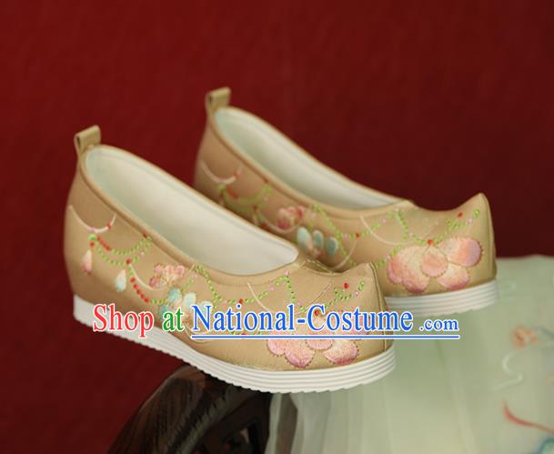 China Tang Dynasty Princess Shoes Women Shoes Handmade Hanfu Shoes Embroidered Shoes Ginger Cloth Shoes