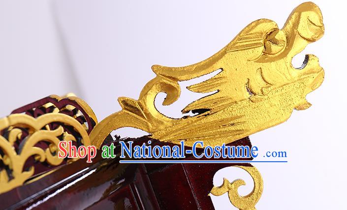 Chinese Golden Dragon Head Hanging Lamp Classical Red Lanterns Traditional New Year Palace Lantern Handmade Wood Lantern