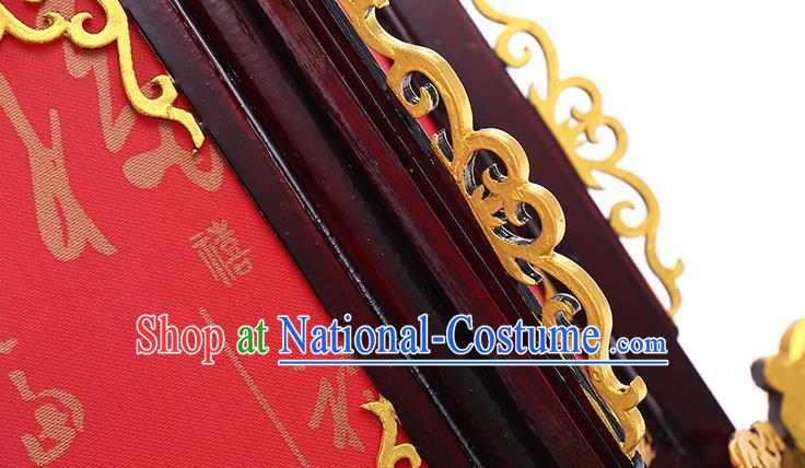 Chinese Golden Dragon Head Hanging Lamp Classical Red Lanterns Traditional New Year Palace Lantern Handmade Wood Lantern