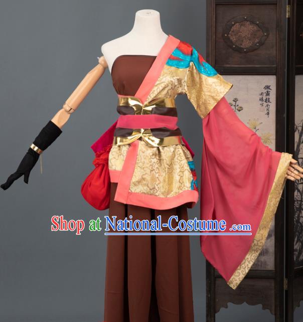 Chinese Cosplay Civilian Female Costumes Ancient Ming Dynasty Swordswoman Hanfu Apparels