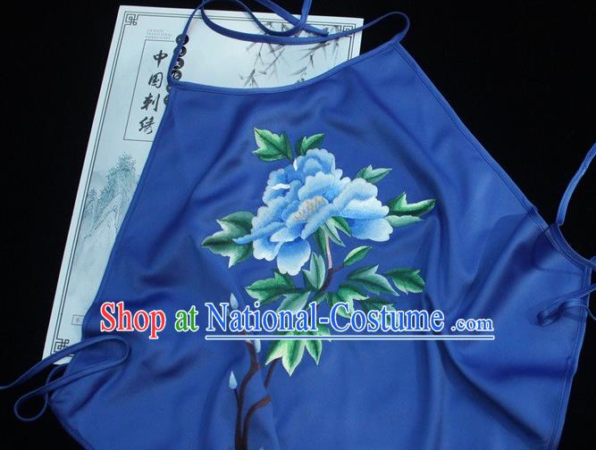 Royalblue Silk Bellyband Chinese Suzhou Embroidery Clothing Female Embroidered Sexy Underwear Stomachers