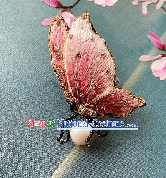 China Traditional Embroidered Butterfly Brooch Classical Cheongsam Accessories