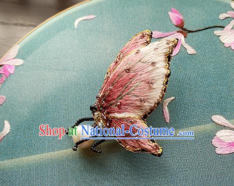 China Traditional Embroidered Butterfly Brooch Classical Cheongsam Accessories