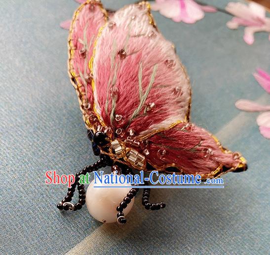 China Traditional Embroidered Butterfly Brooch Classical Cheongsam Accessories