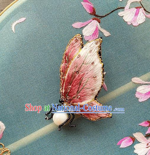 China Traditional Embroidered Butterfly Brooch Classical Cheongsam Accessories