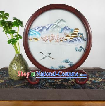 China Suzhou Embroidery Desk Decoration Handmade Exquisite Embroidered Table Screen Traditional Craft