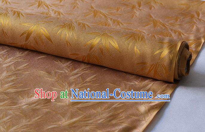 Asian Chinese Traditional Bamboo Pattern Design Ginger Silk Drapery Mulberry Silk Fabric Hanfu Cloth