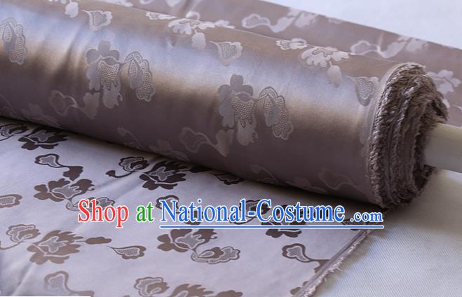 Deep Grey Mulberry Silk Fabric Asian Chinese Silk Drapery Traditional Pattern Design Hanfu Satin Cloth