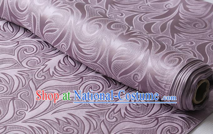 Chinese Traditional Cheongsam Violet Silk Drapery Classical Sago Flowers Pattern Damask Fabric Jacquard Cloth