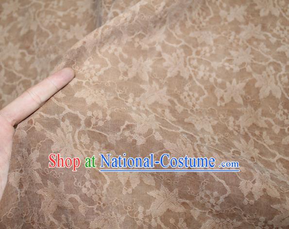 Chinese Classical Grape Pattern Silk Drapery Traditional Cheongsam Gambiered Guangdong Gauze Ginger Silk Fabric