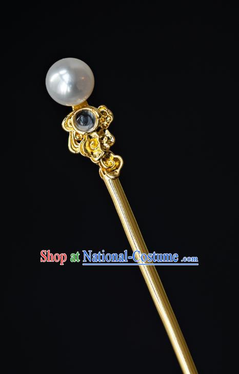 China Ancient Princess Albite Hair Stick Pearls Hairpin Traditional Tang Dynasty Court Hair Accessories