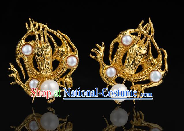 China Traditional Golden Hair Accessories Handmade Ming Dynasty Hair Stick Ancient Palace Lady Hairpin for Women