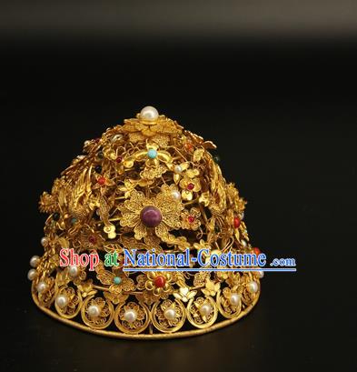 China Ancient Ming Dynasty Phoenix Coronet Handmade Hair Accessories Traditional Court Gems Hair Crown