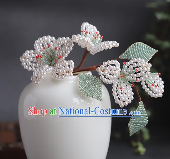 Chinese Traditional Hanfu Hairpin Hair Accessories Ancient Princess Pearls Pear Blossom Hair Stick