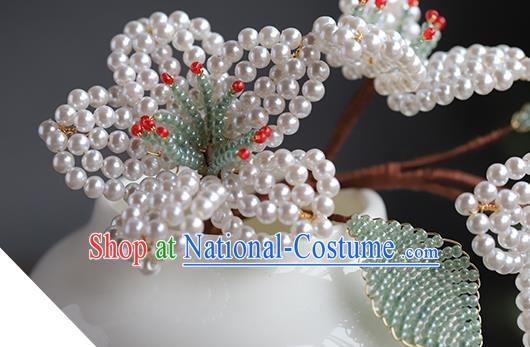 Chinese Traditional Hanfu Hairpin Hair Accessories Ancient Princess Pearls Pear Blossom Hair Stick