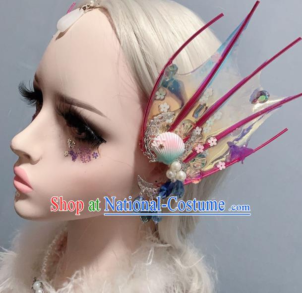 Top Handmade Halloween Cosplay Fairy Shell Hair Sticks Stage Show Hair Ornament Baroque Princess Hair Accessories