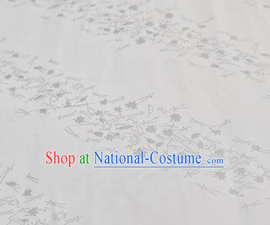 Chinese Classical Jacquard Pattern Design White Mulberry Silk Fabric Asian Traditional Cheongsam Silk Material