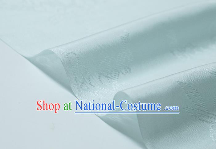 Chinese Classical Plum Pattern Design Light Blue Mulberry Silk Fabric Asian Traditional Cheongsam Silk Material