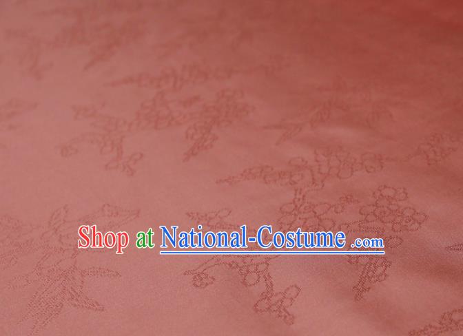 Chinese Classical Plum Pattern Design Pink Mulberry Silk Fabric Asian Traditional Cheongsam Silk Material