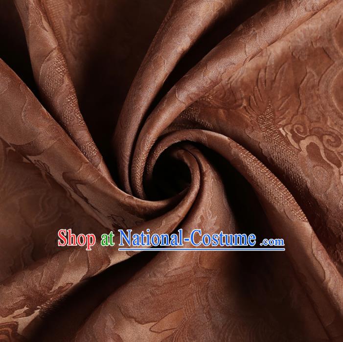 Chinese Classical Pattern Design Cameo Brown Mulberry Silk Fabric Asian Traditional Cheongsam Silk Material