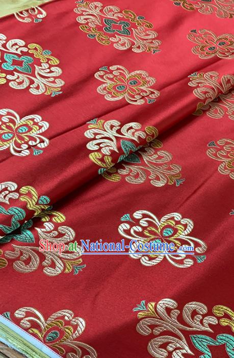 Chinese Classical Royal Pattern Design Red Brocade Fabric Asian Traditional Satin Tang Suit Silk Material