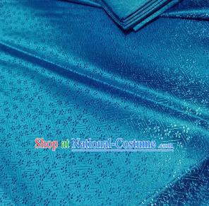 Chinese Classical Babysbreath Pattern Design Lake Blue Brocade Fabric Asian Traditional Satin Silk Material